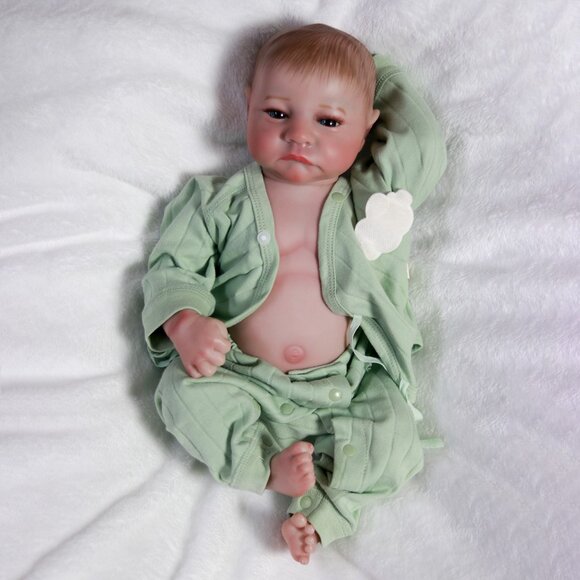 Waterproof Reborn Baby Dolls Handmade Lifelike Full Body Vinyl Silicone Boy Doll - Picture 4 of 7